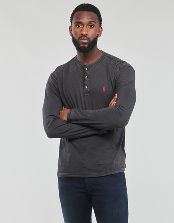 衣服 男士 长袖T恤 Polo Ralph Lauren T-SHIRT AJUSTE COL TUNISIEN EN COTON 黑色 / 红色