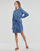 衣服 女士 短裙 Pieces PCOSALINA LS MIDI DNM MB DRESS 蓝色