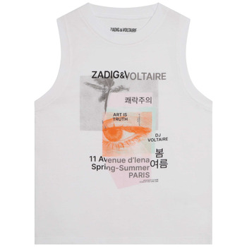 衣服 女孩 无领短袖套衫/无袖T恤 Zadig & Voltaire X15378-10P-C 白色