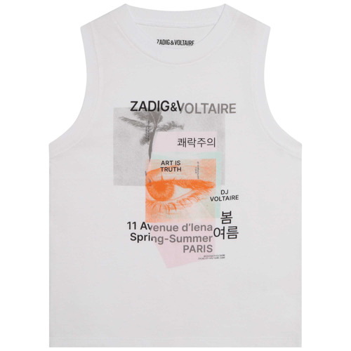 衣服 女孩 无领短袖套衫/无袖T恤 Zadig & Voltaire X15378-10P-J 白色