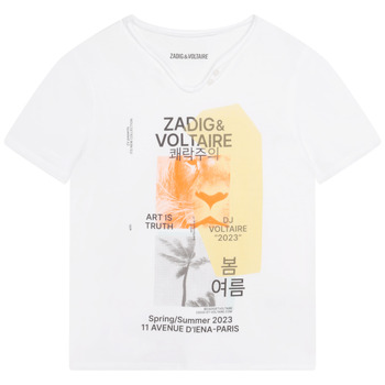 衣服 男孩 短袖体恤 Zadig & Voltaire X25354-10P-J 白色