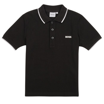 衣服 男孩 短袖保罗衫 BOSS J25P26-09B-C 黑色