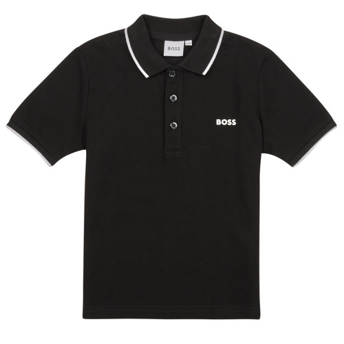 衣服 男孩 短袖保罗衫 BOSS J25P26-09B-C 黑色