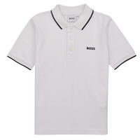 衣服 男孩 短袖保罗衫 BOSS J25P26-10P-J 白色