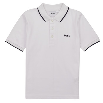 衣服 男孩 短袖保罗衫 BOSS J25P26-10P-C 白色
