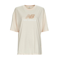衣服 女士 短袖体恤 New Balance新百伦 Essentials Stacked Logo T-Shirt 米色