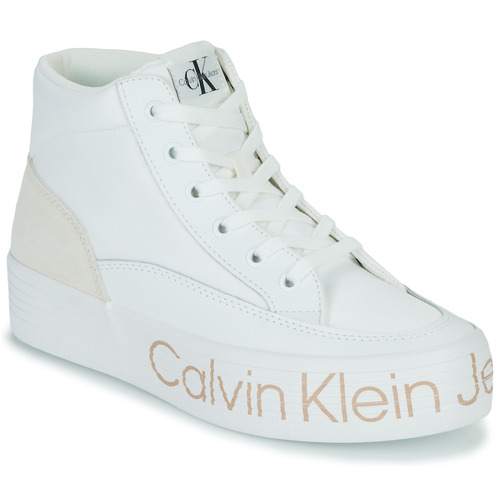 鞋子 女士 高帮鞋 Calvin Klein Jeans VULC FLATF MID WRAP AROUND LOGO 白色