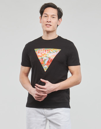 Guess SS BSC ABSTRACT TRI LOGO TEE 黑色
