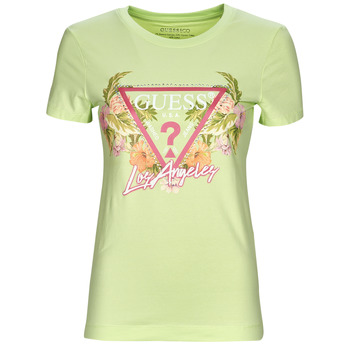 衣服 女士 短袖体恤 Guess SS CN TRIANGLE FLOWERS TEE 绿色