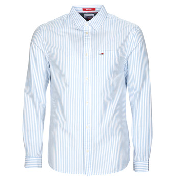 衣服 男士 长袖衬衫 Tommy Jeans TJM ESSENTIAL STRIPE SHIRT 白色 / 蓝色