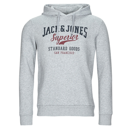 衣服 男士 卫衣 Jack & Jones 杰克琼斯 JJELOGO SWEAT HOOD 灰色