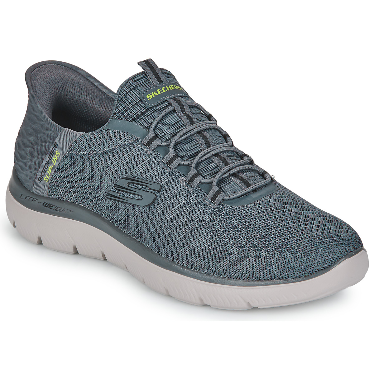 鞋子 男士 球鞋基本款 Skechers 斯凯奇 SUMMITS SLIP-INS 灰色