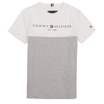 衣服 男孩 短袖体恤 Tommy Hilfiger ESSENTIAL COLORBLOCK TEE S/S 白色 / 灰色