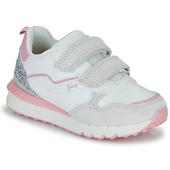 鞋子 女孩 球鞋基本款 Geox 健乐士 J FASTICS GIRL 白色 / 玫瑰色 / 银灰色