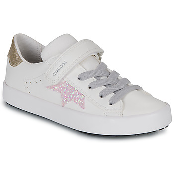 鞋子 女孩 球鞋基本款 Geox 健乐士 JR KILWI GIRL 白色 / 玫瑰色