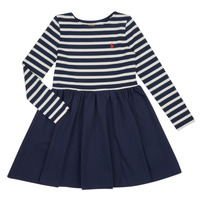 衣服 女孩 短裙 Polo Ralph Lauren LS CN DR-DRESSES-DAY DRESS 海蓝色 / 白色