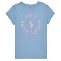 衣服 女孩 短袖体恤 Polo Ralph Lauren SS GRAPHIC T-KNIT SHIRTS-T-SHIRT 蓝色 / 天蓝 / 玫瑰色