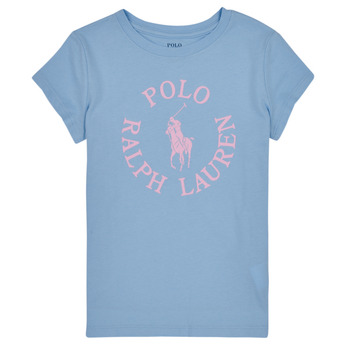 衣服 女孩 短袖体恤 Polo Ralph Lauren SS GRAPHIC T-KNIT SHIRTS-T-SHIRT 蓝色 / 天蓝 / 玫瑰色