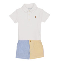 衣服 男孩 女士套装 Polo Ralph Lauren SSKCSRTSET-SETS-SHORT SET 白色 / 多彩
