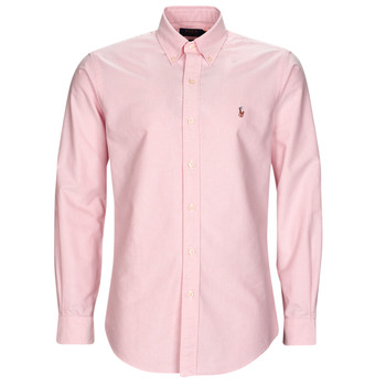 衣服 男士 长袖衬衫 Polo Ralph Lauren CHEMISE COUPE DROITE EN OXFORD 玫瑰色 / 粉色