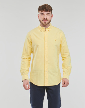 衣服 男士 长袖衬衫 Polo Ralph Lauren CHEMISE COUPE DROITE EN OXFORD 黄色