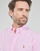 衣服 男士 长袖衬衫 Polo Ralph Lauren CHEMISE COUPE DROITE EN OXFORD 玫瑰色 / 白色