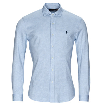 衣服 男士 长袖衬衫 Polo Ralph Lauren CHEMISE COUPE DROITE 蓝色 / 天蓝 / 白色