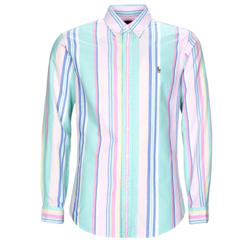 衣服 男士 长袖衬衫 Polo Ralph Lauren CHEMISE COUPE DROITE EN OXFORD 多彩 / 粉色 / Multi / Shirt