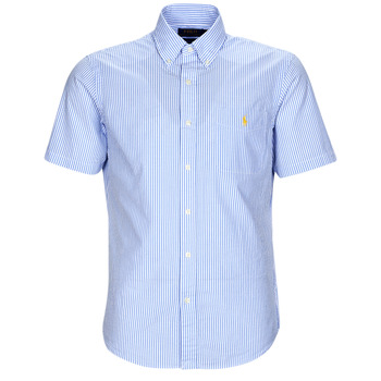 衣服 男士 短袖衬衫 Polo Ralph Lauren CHEMISE COUPE DROITE EN SEERSUCKER 蓝色 / 白色