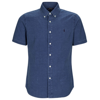 衣服 男士 短袖衬衫 Polo Ralph Lauren CHEMISE COUPE DROITE EN SEERSUCKER 蓝色 / 深色 / 紫兰色