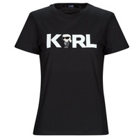 衣服 女士 短袖体恤 KARL LAGERFELD IKONIK 2.0 KARL LOGO T-SHIRT 黑色