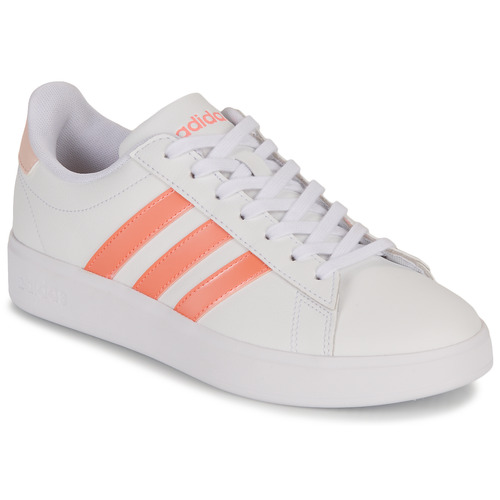 鞋子 女士 球鞋基本款 Adidas Sportswear GRAND COURT 2.0 白色 / 橙色