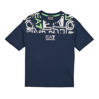 衣服 男孩 短袖体恤 EA7 EMPORIO ARMANI 12 海蓝色 / 白色 / 绿色