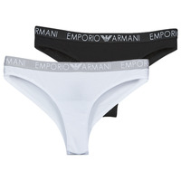 内衣 女士 底裤 Emporio Armani BI-PACK BRAZILIAN BRIEF PACK X2 黑色 / 白色