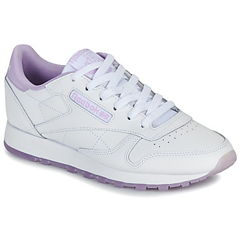 鞋子 女士 球鞋基本款 Reebok Classic CLASSIC LEATHER 白色 / 紫罗兰