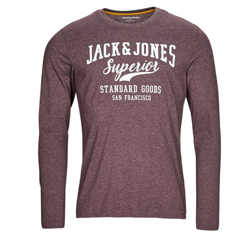 衣服 男士 长袖T恤 Jack & Jones 杰克琼斯 JJLOGO TEE LS O-NECK 1 COL MEL 波尔多红