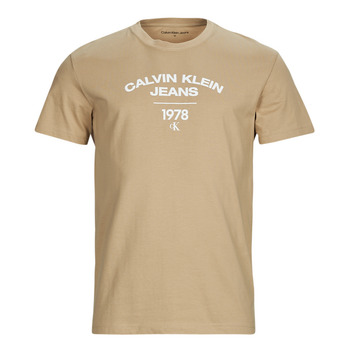 衣服 男士 短袖体恤 Calvin Klein Jeans VARSITY CURVE LOGO T-SHIRT 米色