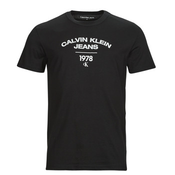 衣服 男士 短袖体恤 Calvin Klein Jeans VARSITY CURVE LOGO T-SHIRT 黑色