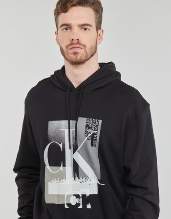 Calvin Klein Jeans CONNECTED LAYER LANDSCAPE HOODIE 黑色
