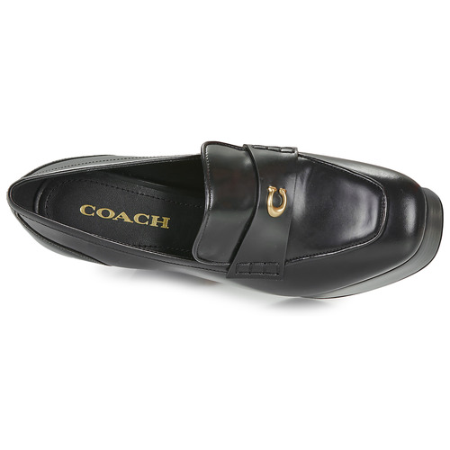 Coach ILYSE LEATHER PLATFORM LOAFER 黑色