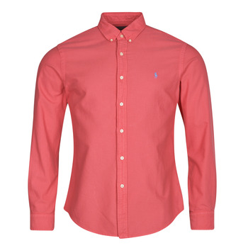 衣服 男士 长袖衬衫 Polo Ralph Lauren CHEMISE AJUSTEE SLIM FIT EN OXFORD LEGER 红色