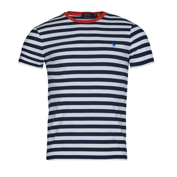 衣服 男士 短袖体恤 Polo Ralph Lauren T-SHIRT AJUSTE EN COTON MARINIERE 海蓝色 / 白色 / 红色