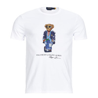 衣服 男士 短袖体恤 Polo Ralph Lauren T-SHIRT AJUSTE EN COTON REGATTA BEAR 白色 / 白色 / Regatta / 熊