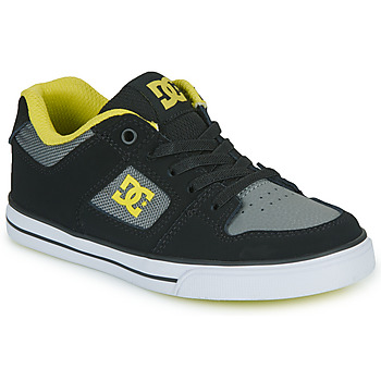 鞋子 男孩 球鞋基本款 DC Shoes PURE ELASTIC 黑色 / 灰色 / 黄色