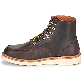 Selected 思莱德 SLHTEO NEW LEATHER MOC-TOE BOOT 棕色