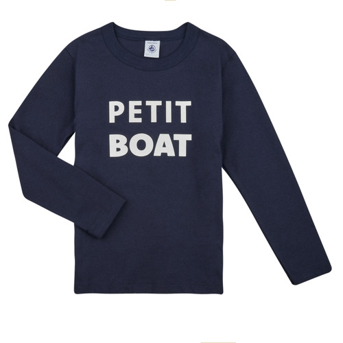 衣服 男孩 长袖T恤 Petit Bateau 小帆船 LOGAN 海蓝色