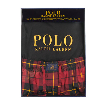 Polo Ralph Lauren L/S PJ SLEEP SET 黑色 / 红色