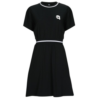 衣服 女士 短裙 KARL LAGERFELD IKONIK 2.0 T-SHIRT DRESS 黑色