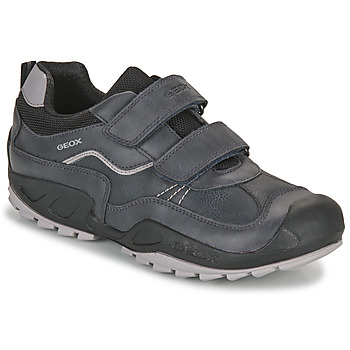 鞋子 男孩 球鞋基本款 Geox 健乐士 J NEW SAVAGE BOY 黑色 / 灰色