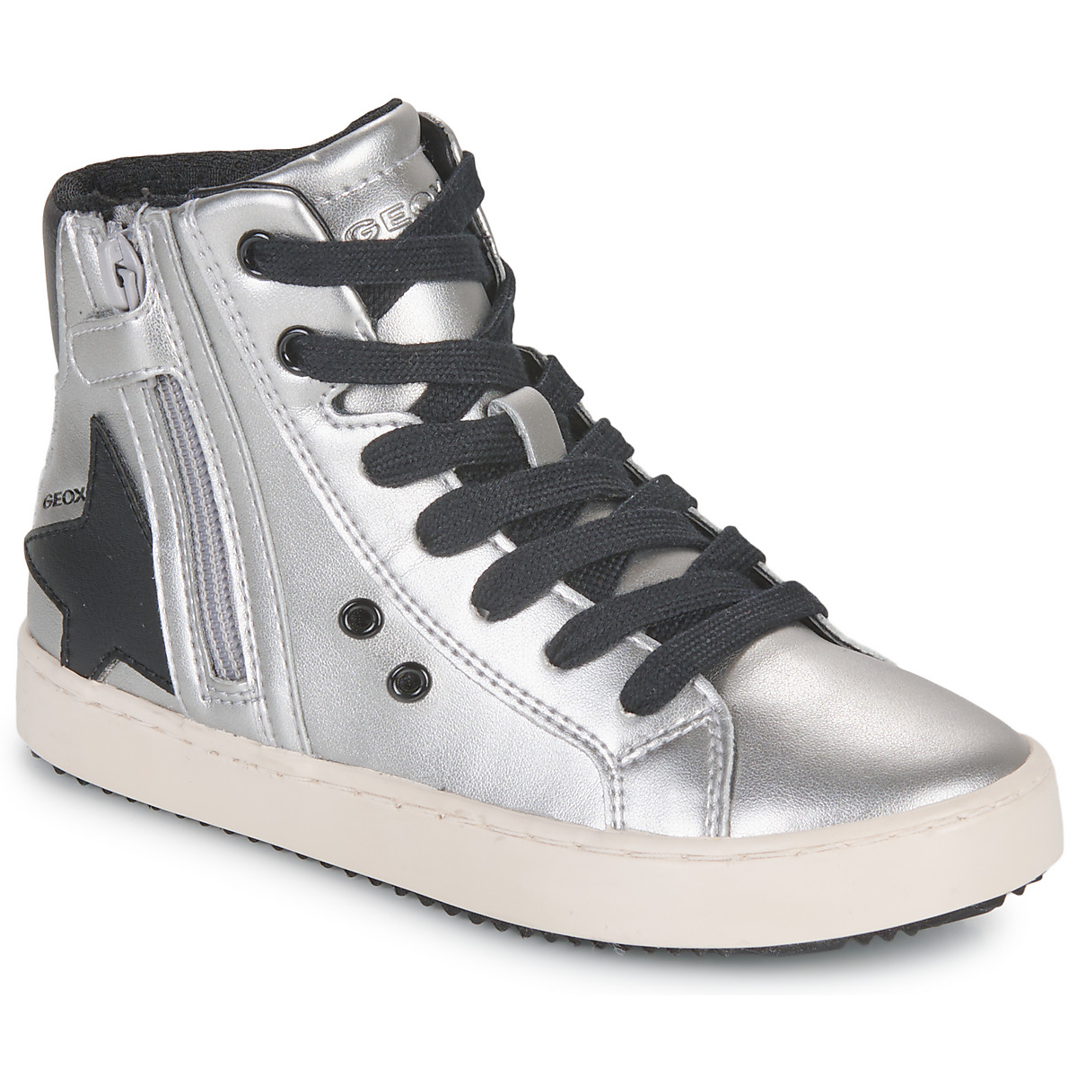 鞋子 女孩 高帮鞋 Geox 健乐士 J KALISPERA GIRL A 银灰色 / 黑色